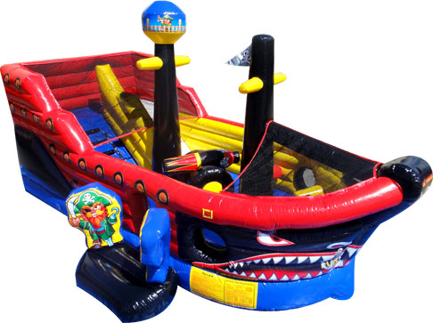 Little Pirate Ship Inflatable Combo Rental